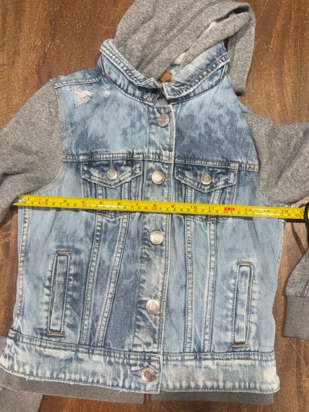 American Eagle Acid Wash Denim Hooded Jacket Women’s XS